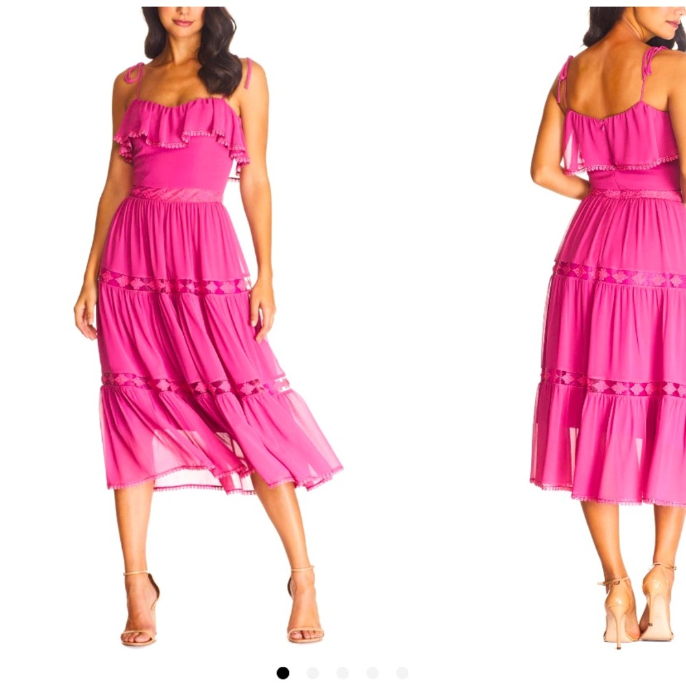 EUC Dress the Population Dream Chiffon Hibiscus